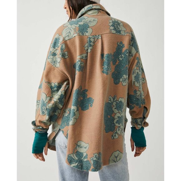 NWT Free People Printed Ruby Jacket / Tan Combo - Picture 4 of 6